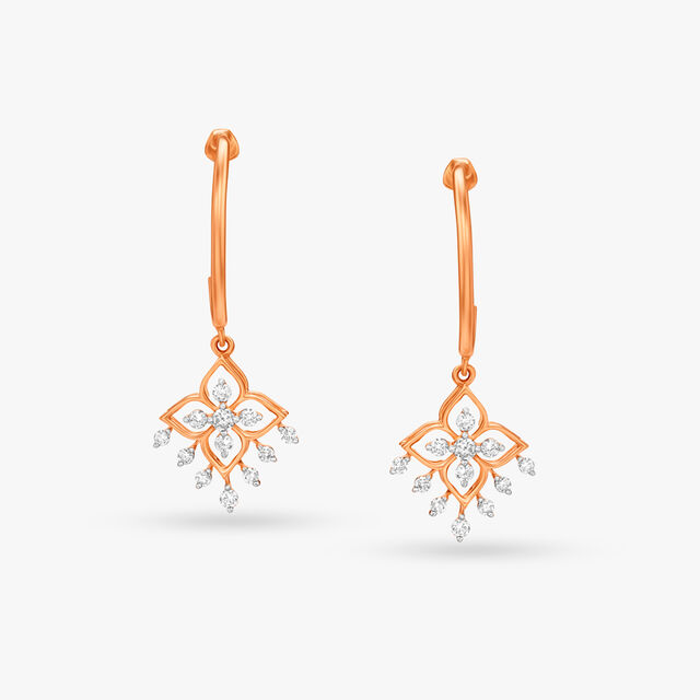 Delicate Charming Diamond Drop Earrings 