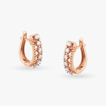 Sparkling Rose Gold Studded Earrings
