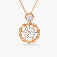 Floral Ribbon Diamond Pendant 
