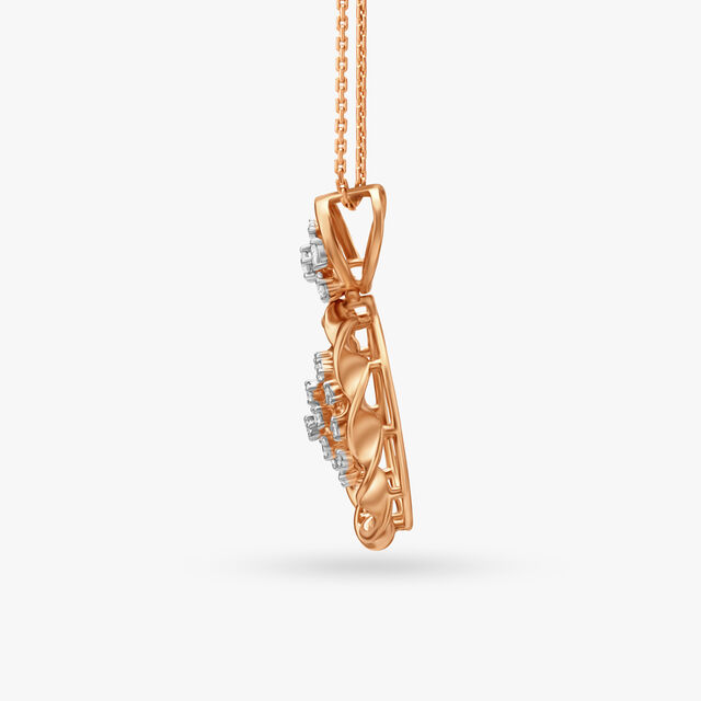 Floral Ribbon Diamond Pendant 2