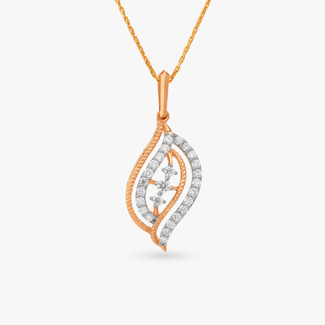 Leafy Elegance Diamond Pendant 