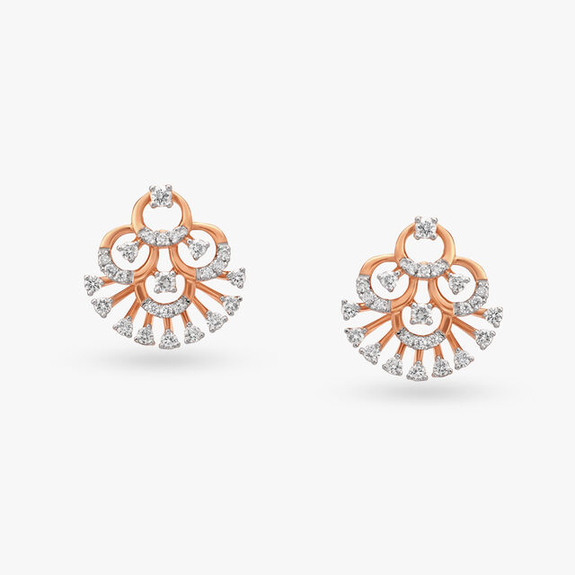 Sophisticated Swirl Diamond Stud Earrings 