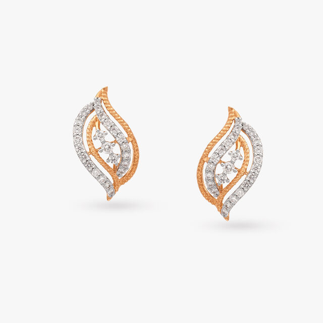 Shimmering Whorl Diamond Stud Earrings 