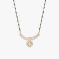 Diamond-Studded Black Bead Mangalsutra 