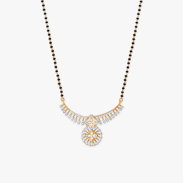 Diamond-Studded Black Bead Mangalsutra