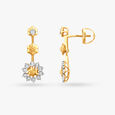 Elegant Floral Diamond Drop Earrings 2