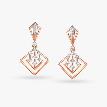 Sophisticated Geometric Diamond Drop Earrings