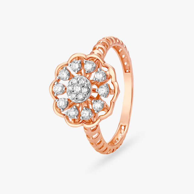 Floral Wheel Diamond Ring