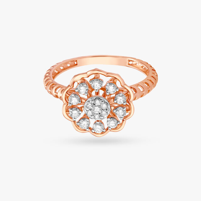Floral Wheel Diamond Ring