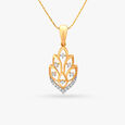 Artistic Leafy Diamond Pendant 