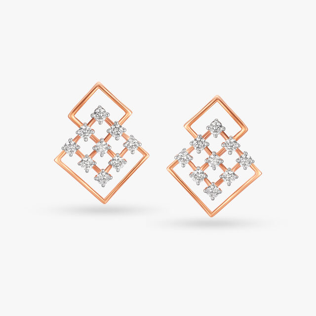Sophisticated Dazzling Diamond Stud Earrings 