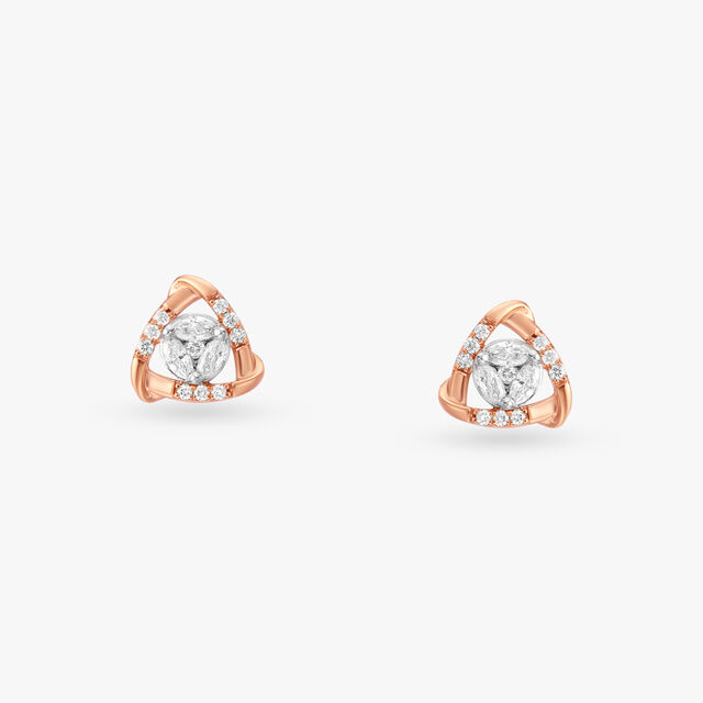 Splendid Triangular Diamond Stud Earrings 