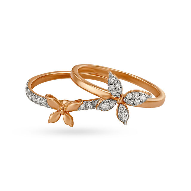 Butterfly Rose Gold and Diamond Finger Ring,,hi-res 2