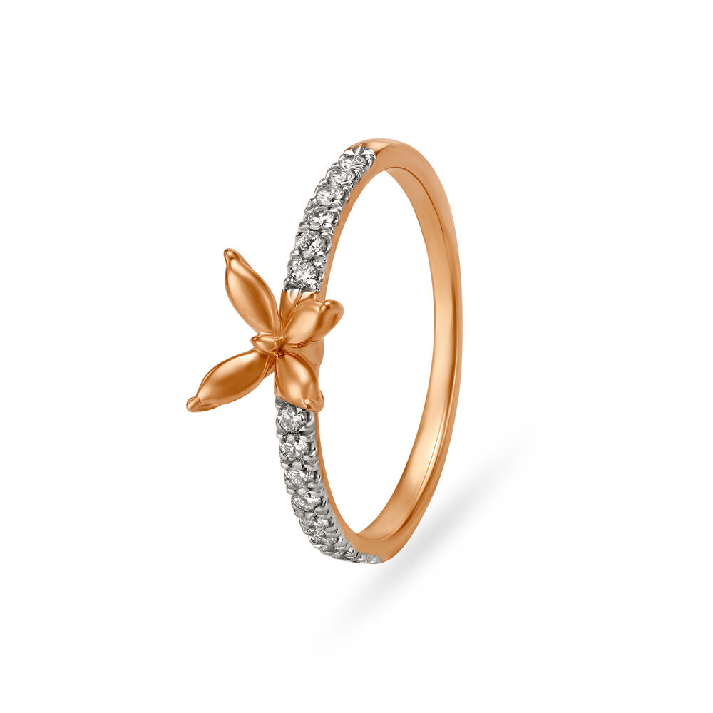 Buy Butterfly Rose Gold and Diamond Finger Ring at Best Price | Tanishq US