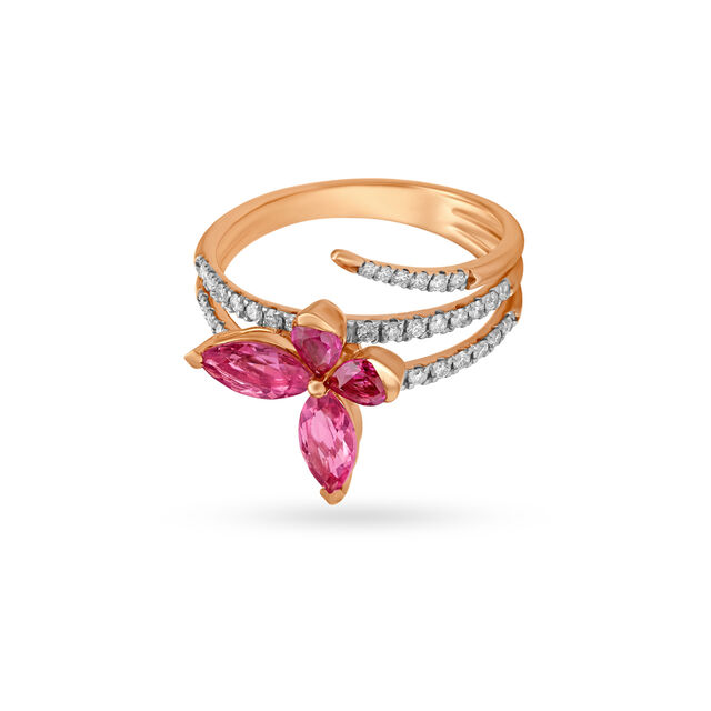 Butterfly Ruby and Tourmaline Finger Ring 2