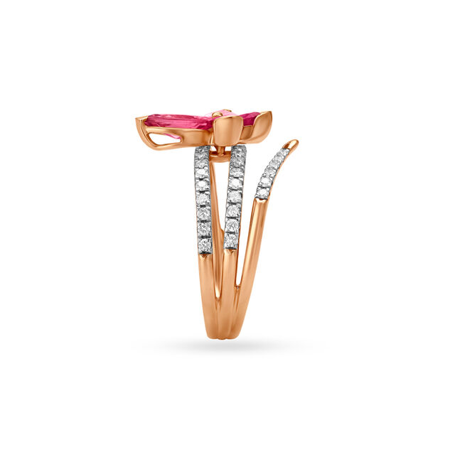 Butterfly Ruby and Tourmaline Finger Ring,,hi-res