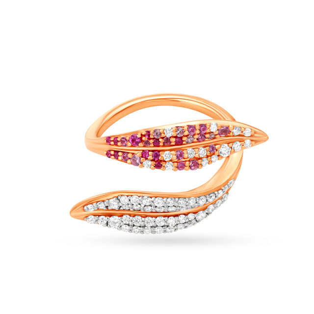 Leaf Inspired Sapphire Finger Ring,,hi-res 2