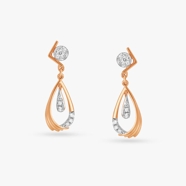Eclectic Teardrop Diamond Drop Earrings 2