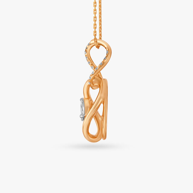 Swirling Ribbon Diamond Pendant