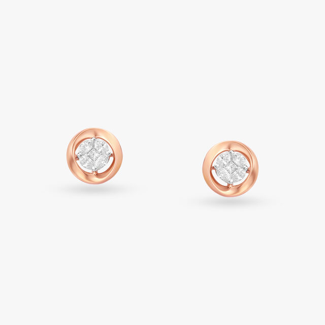 Sculptural Brilliance Diamond Stud Earrings 