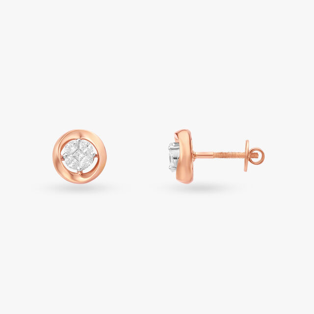 Sculptural Brilliance Diamond Stud Earrings 2