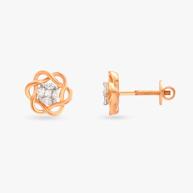 Knot Diamond Stud Earrings 2