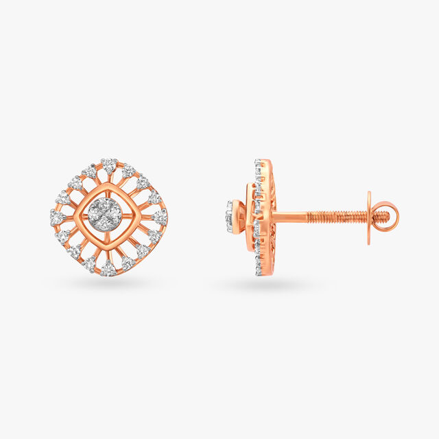 Rosy Glints Stud Earrings