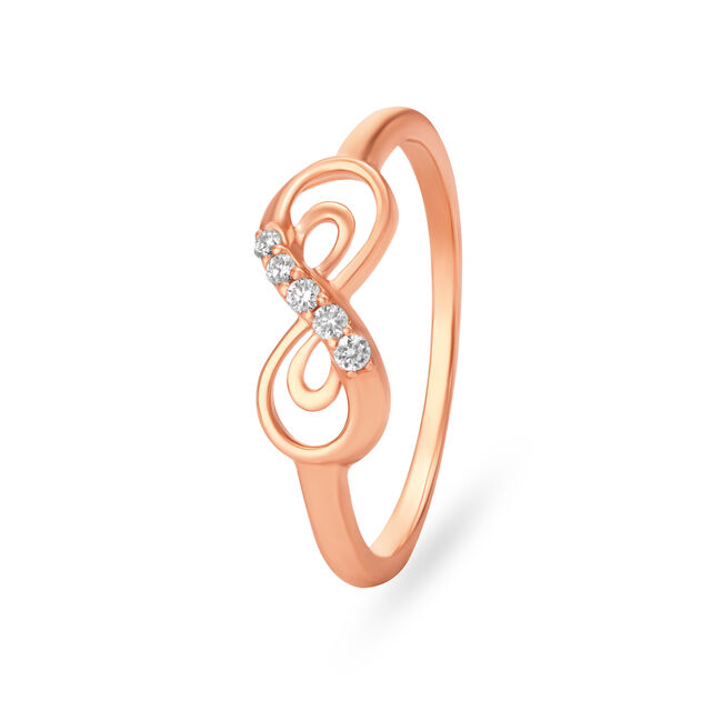 Subtle Infinity Diamond Finger Ring 