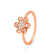 Floral Rose Gold Finger Ring 