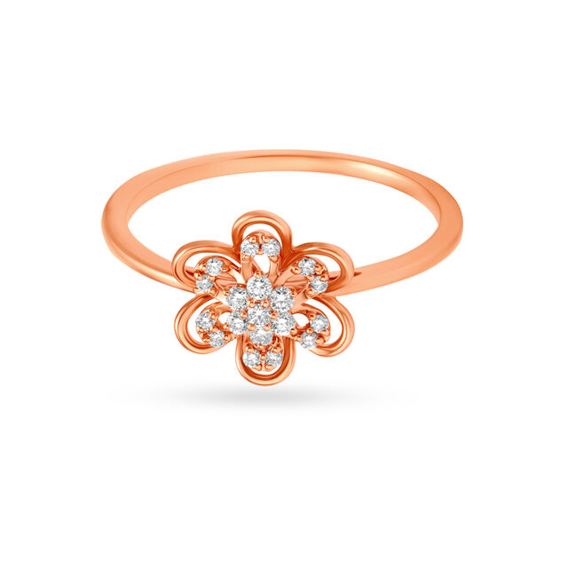 Floral Rose Gold Finger Ring 2