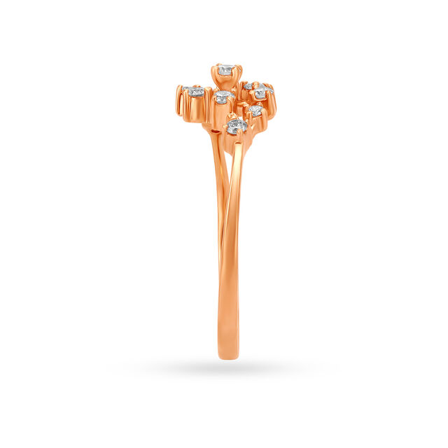 Crossover Diamond Finger Ring