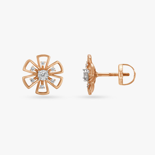 Charming Flowers Diamond Stud Earrings 2