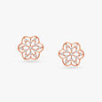Floral Charm Diamond Stud Earrings 