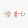 Floral Charm Diamond Stud Earrings 2