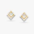 Sleek Chevron Diamond Stud Earrings 2
