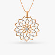 Dainty Flowers Diamond Pendant and Earrings Set 2