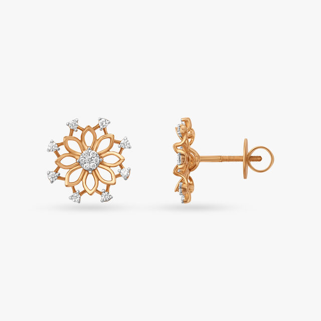 Dainty Flowers Diamond Pendant and Earrings Set 5