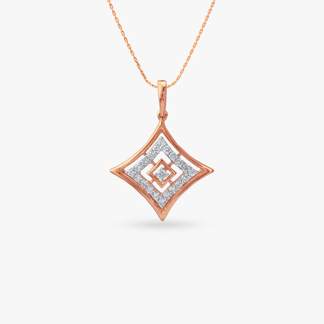Angular Allure Diamond Pendant and Earrings Set 2