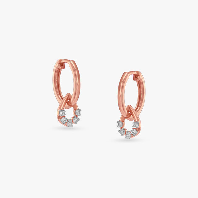 Glimmer Loop Diamond Hoop Earrings