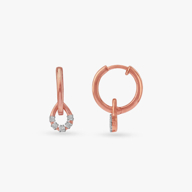 Glimmer Loop Diamond Hoop Earrings
