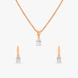Chic Petite Diamond Pendant with Chain and Earrings Set 