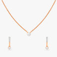 Brilliant Petite Diamond Pendant with Chain and Earrings Set 