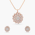 Floret Grace Diamond Pendant and Earrings Set 