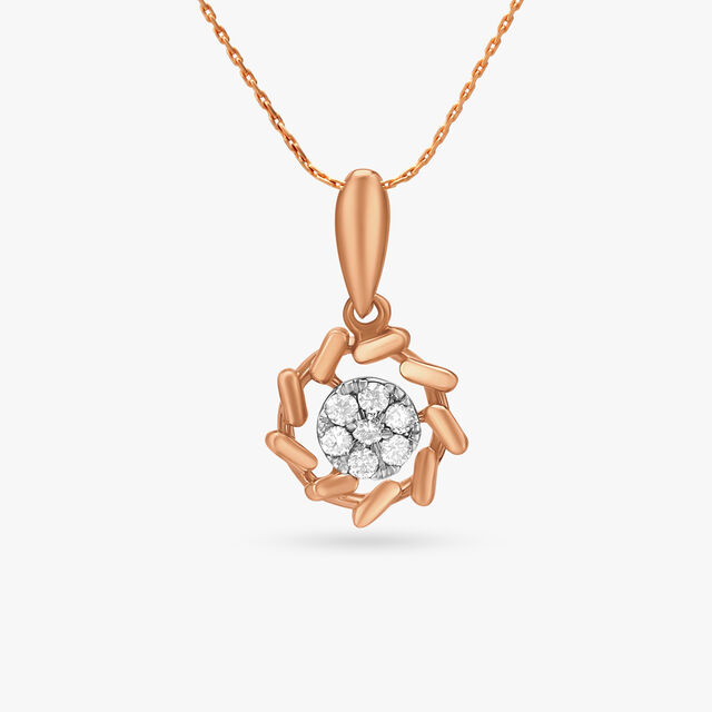 Abstract Flowers Diamond Pendant and Earrings Set 2