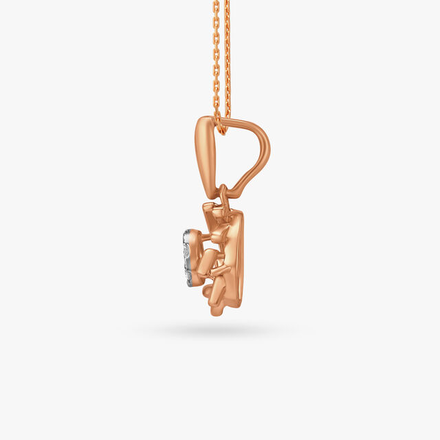 Abstract Flowers Diamond Pendant and Earrings Set 3