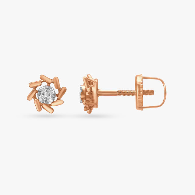 Abstract Flowers Diamond Pendant and Earrings Set 5