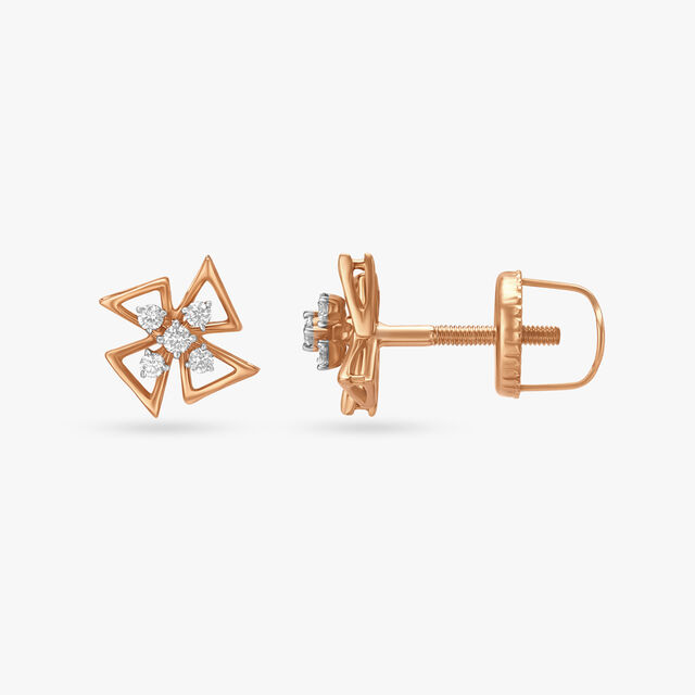 Geometric Brilliance Diamond Pendant and Earrings Set 6