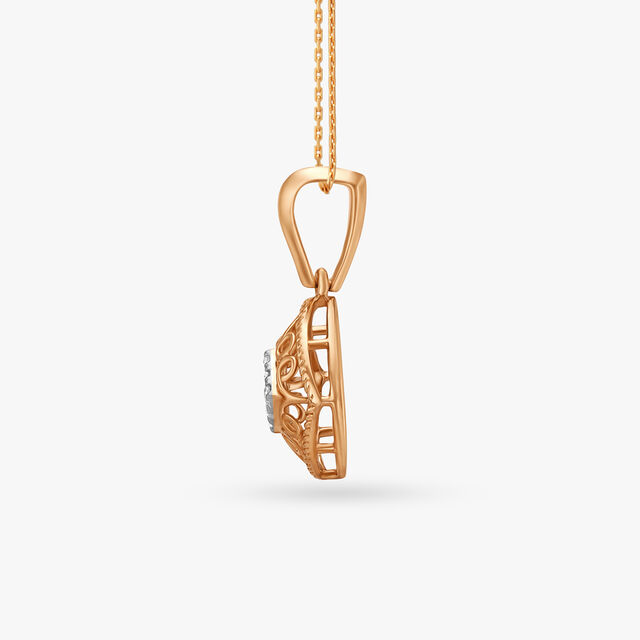 Dainty Filigree Diamond Pendant and Earrings Set 3