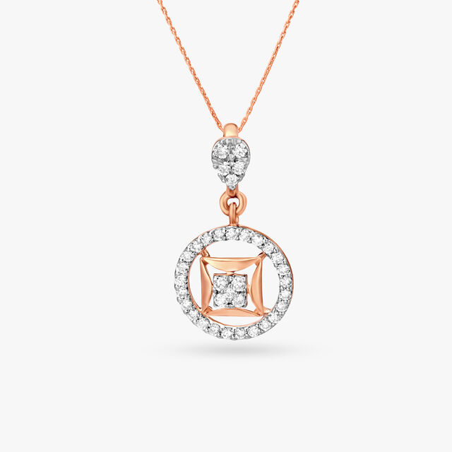 Dazzling Circle Diamond Pendant and Earrings Set 3