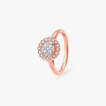 Scallop Halo Diamond Ring